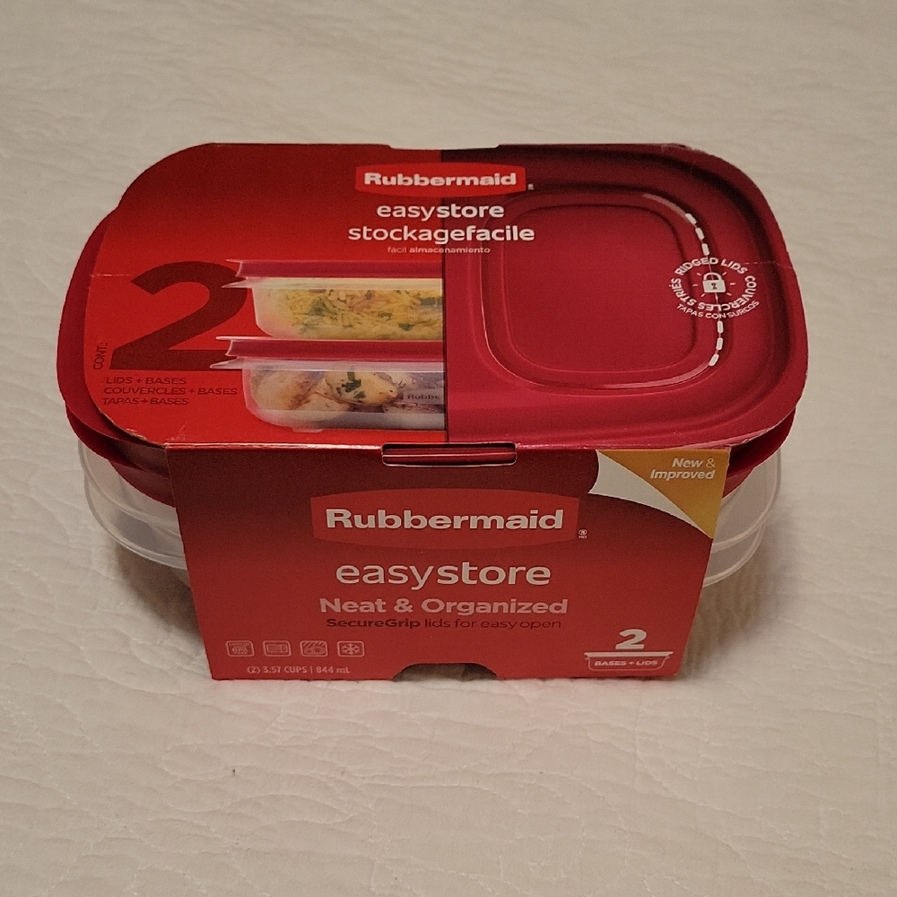 Rubbermaid 3.57-Cup EasyStore Rectangle Food Storage Containers- Bundle of 2